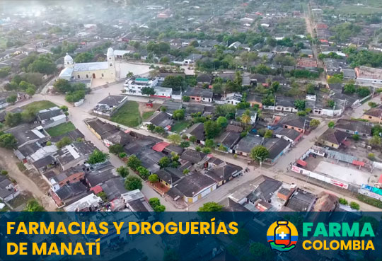 Farmacias y Droquerías de Manatí, Atlántico, Colombia - Cortesía de https://www.manati.ws